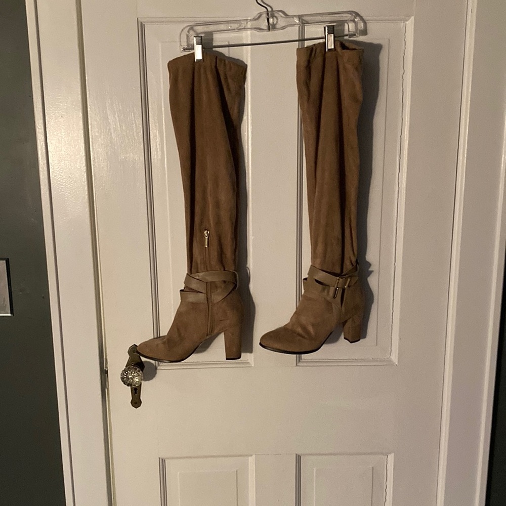 Over the knee boots, tan, size 8